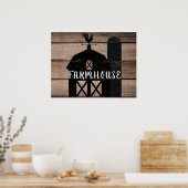 ブラックバーンブラウンウッドファームハウス素朴カントリーアート ポスター (キッチン)