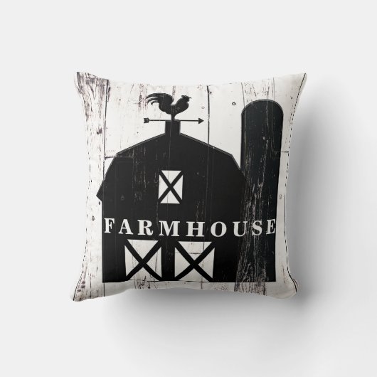 ブラックバーンホワイトウッドファームハウス素朴ウォールアート クッション (裏面)