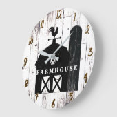 ブラックバーンホワイトウッドファームハ素朴ウスカントリー ラージ壁時計 (傾斜)