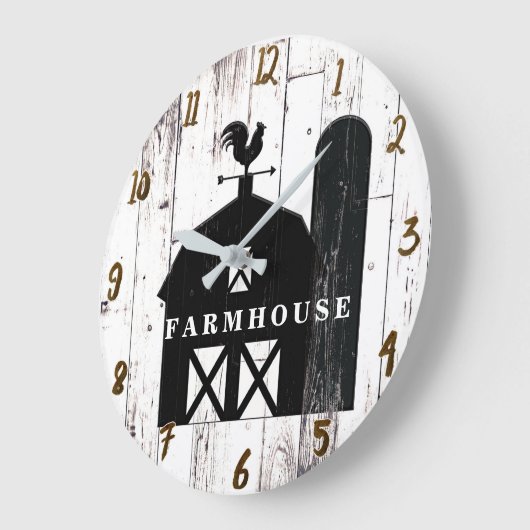 ブラックバーンホワイトウッドファームハ素朴ウスカントリー ラージ壁時計 (傾斜)