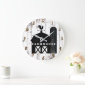 ブラックバーンホワイトウッドファームハ素朴ウスカントリー ラージ壁時計 (ホーム)