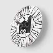 ブラックバーンヴィンテージホワイトウッドカントリーファームハウス ラウンド壁時計 (傾斜)