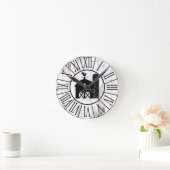 ブラックバーンヴィンテージホワイトウッドカントリーファームハウス ラウンド壁時計 (ホーム)