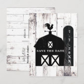 ブラックバーン・ホワイトウッド・ラスティックウェディング・セーブ・ザ・デート 案内ポストカード (正面/裏面)
