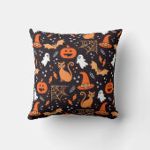 ブラックバ図解入りの、写真付きのッグ上の可愛いハロウィンキャラクター クッション (裏面)