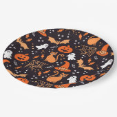 ブラックバ図解入りの、写真付きのッグ上の可愛いハロウィンキャラクター ペーパープレート (アングル)