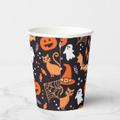 ブラックバ図解入りの、写真付きのッグ上の可愛いハロウィンキャラクター 紙コップ (右)