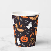 ブラックバ図解入りの、写真付きのッグ上の可愛いハロウィンキャラクター 紙コップ (正面)