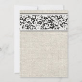 ブラックバ素朴ーラップリネンブライダルシャワー招待 招待状 (裏面)