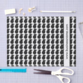 ブラックパイナップルパターンカスタム文字 薄葉紙 (クラフト)