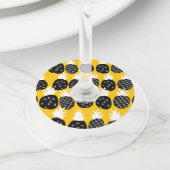 ブラックパイナップル ワイングラスタグ (クローズアップ)