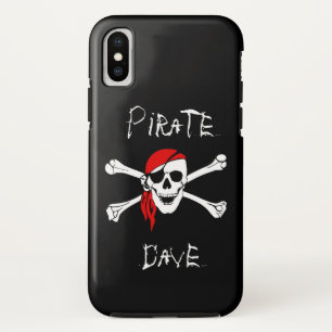 ブラックパイレートスカル&クロスボーンズiPhoneケース iPhone X ケース
