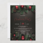 ブラックパインツリーブランチオーナメント招待状 セーブザデート (正面)