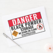 ブラックパウダー収納ステッカー 長方形シール (封筒)