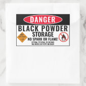 ブラックパウダー収納ステッカー 長方形シール (バッグ)