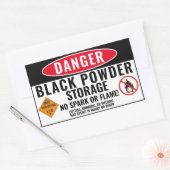 ブラックパウダー収納ステッカー 長方形シール (封筒)