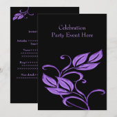 ブラックパエレガントープルガラスフローラオールイベント 招待状 (正面/裏面)