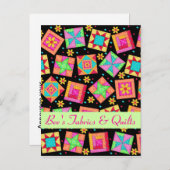 ブラックパカラフルッチワークキルトストアのお知らせ 案内ポストカード (正面/裏面)