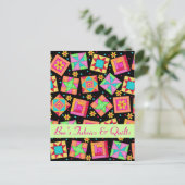 ブラックパカラフルッチワークキルトストアのお知らせ 案内ポストカード (スタンド正面)