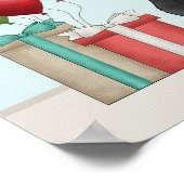 ブラックパグキュートな漫画の犬の誕生日へようこそ ポスター (角)