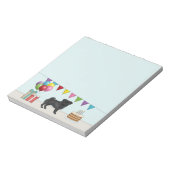 ブラックパグキュート漫画の犬カラフル誕生日 ノートパッド (回転)