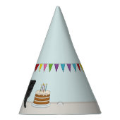 ブラックパグキュート漫画の犬カラフル誕生日 パーティーハット (右)