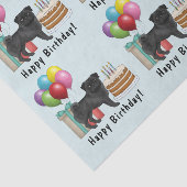 ブラックパグキュート漫画の犬カラフル誕生日 薄葉紙 (詳細)