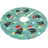 ブラックパグクリスマスツリースカート ブラッシュドポリエステルツリースカート (アングル)