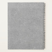 ブラックパグドッグかわいい漫画モップスイラストレーショングレー プランナー手帳 (裏面)