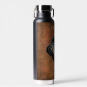 ブラックパグパーソナライズされたド ウォーターボトル (正面)