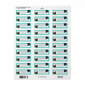 ブラックパグフェイヌプグアップダウンティール(緑がかった色)ドット ラベル (フルシート)