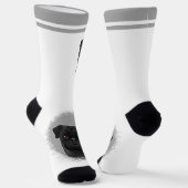 ブラックパグモップスドッグブリードデザインと名前をカスタムする ソックス (傾斜あり)