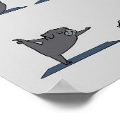 ブラックパグヨガ | Pug おもしろい恋人 ポスター (角)