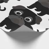 ブラックパグラッピング紙 ラッピングペーパー (角)