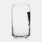 ブラックパグ犬かわいい漫画のモップと名前をカスタムする ガラス缶 (右)