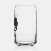 ブラックパグ犬かわいい漫画のモップと名前をカスタムする ガラス缶 (左)