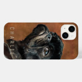 ブラックパグ犬 Case-Mate iPhoneケース (裏面 (横))