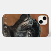 ブラックパグ犬 iPhoneケース (裏面横)