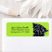 ブラックパグ顔ライム ラベル (インサイチュ)