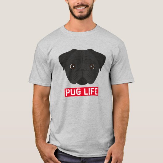 ブラックパグ ライフ Tシャツ (正面)