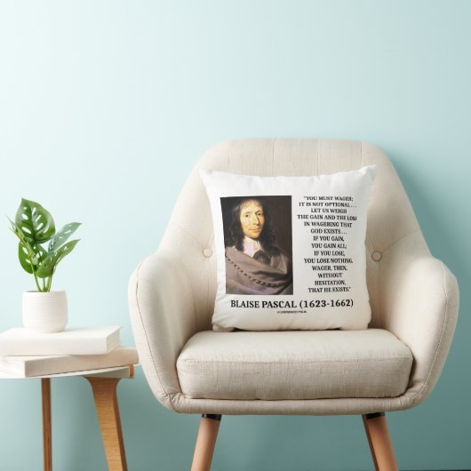 ブラックパスカルゲイン損失を賭ける神の存在引用文 クッション (椅子)