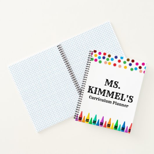 ブラックパステルズクレイオンズカリキュラム先生プランナー ノートブック (内部)