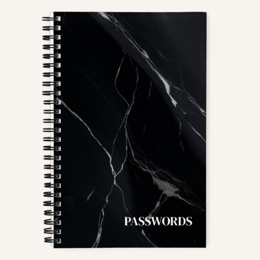 ブラックパスワードトラッカーノートブック ノートブック (正面)