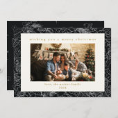 ブラックパターカスタムン写真クリスマスホリデーカード シーズンカード (正面/裏面)