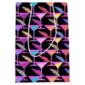 ブラックパターカラフルンのカクテル ミディアムペーパーバッグ (正面)