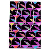 ブラックパターカラフルンのカクテル ミディアムペーパーバッグ (裏面)