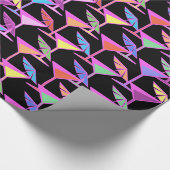 ブラックパターカラフルンのカクテル ラッピングペーパー (角)