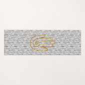 ブラックパターンに黄金のハンサの手記号 ヨガマット (正面(横))