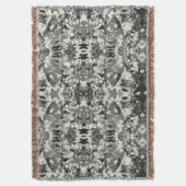 ブラックパターンの抽象化 スローブランケット (正面縦)