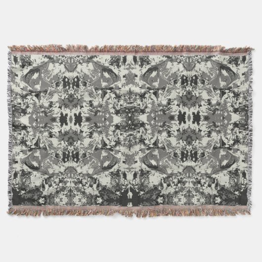 ブラックパターンの抽象化 スローブランケット (正面)